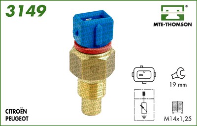 Mte-thomson Sensor, Öltemperatur [Hersteller-Nr. 3149] für Citroën, Fiat, Lancia, Peugeot von MTE-THOMSON