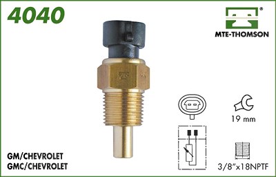 Mte-thomson Sensor, Öltemperatur [Hersteller-Nr. 4040] für Gm Korea, Isuzu, Lancia, Opel von MTE-THOMSON