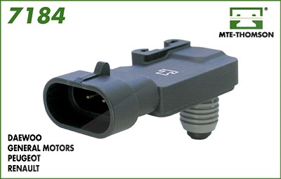 Mte-thomson Sensor für Saugrohrdruck [Hersteller-Nr. 7184] für Chevrolet, Fiat, Gm Korea, Opel von MTE-THOMSON