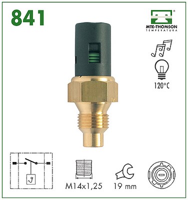 Mte-thomson Temperaturschalter, Kühlmittelwarnlampe [Hersteller-Nr. 841] für Renault von MTE-THOMSON