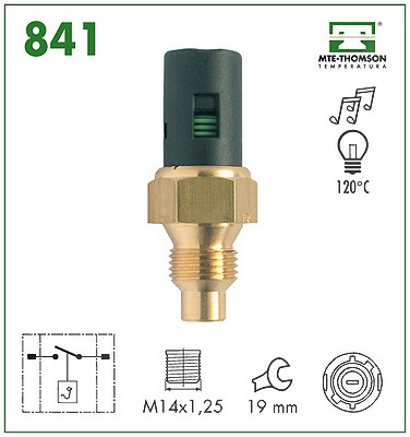 Mte-thomson Temperaturschalter, Kühlmittelwarnlampe [Hersteller-Nr. 841] für Renault von MTE-THOMSON