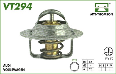 Mte-thomson Thermostat, Kühlmittel [Hersteller-Nr. VT294.87] für Audi, Opel, Seat, Skoda, VW von MTE-THOMSON