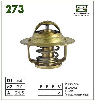 Mte-thomson Thermostat, Kühlmittel [Hersteller-Nr. VT273.82] für Citroën, Fiat, Iveco, Peugeot von MTE-THOMSON