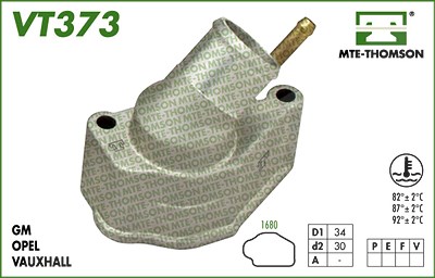 Mte-thomson Thermostat mit Dichtung [Hersteller-Nr. VT373.92] für Opel von MTE-THOMSON