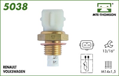 Mte-thomson Sensor, Ansauglufttemperatur [Hersteller-Nr. 5038] für Chevrolet, Gm Korea, Renault, Volvo von MTE-THOMSON