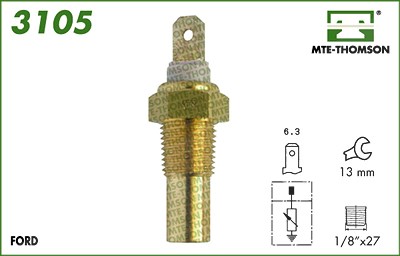 Mte-thomson Sensor, Kühlmitteltemperatur [Hersteller-Nr. 3105] für Austin, Ford, Rover von MTE-THOMSON