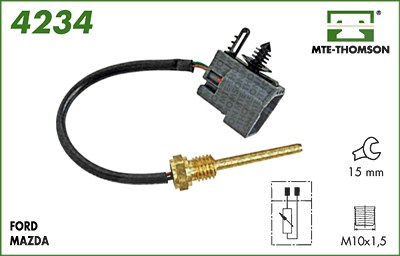 Mte-thomson Sensor, Kühlmitteltemperatur [Hersteller-Nr. 4234] für Citroën, Fiat, Ford, Jaguar, Peugeot von MTE-THOMSON