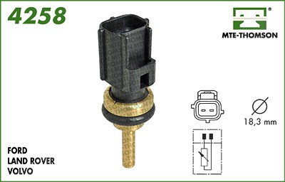 Mte-thomson Sensor, Kühlmitteltemperatur [Hersteller-Nr. 4258] für Ford, Land Rover, Volvo von MTE-THOMSON