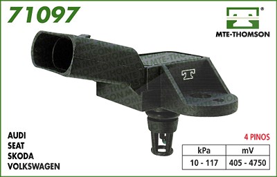 Mte-thomson Sensor, Saugrohrdruck [Hersteller-Nr. 71097] für Audi, Bentley, Porsche, VW von MTE-THOMSON
