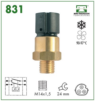 Mte-thomson Temperaturschalter, Kühlerlüfter [Hersteller-Nr. 831] für BMW von MTE-THOMSON
