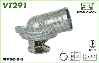 Mte-thomson Thermostat, Kühlmittel [Hersteller-Nr. VT291.87] für Daewoo, Mercedes-Benz, Ssangyong von MTE-THOMSON