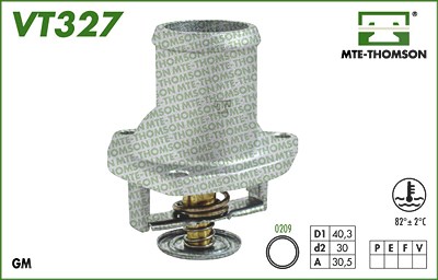 Mte-thomson Thermostat, Kühlmittel [Hersteller-Nr. VT327.82] für Opel von MTE-THOMSON