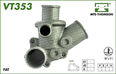 Mte-thomson Thermostat, Kühlmittel [Hersteller-Nr. VT353.80] für Alfa Romeo, Fiat, Innocenti, Lancia, Zastava von MTE-THOMSON