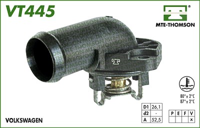 Mte-thomson Thermostat, Kühlmittel [Hersteller-Nr. VT445.87] für Audi, Seat, Skoda, VW von MTE-THOMSON