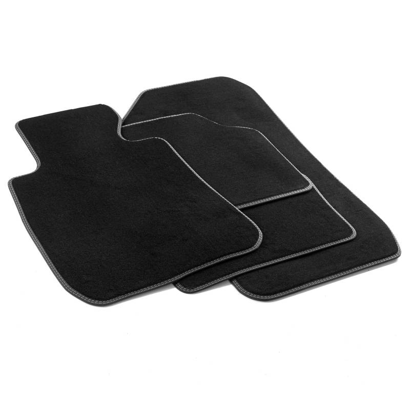 MDM PRO-301 Fußmatten für BMW 3er (E90) / 3er touring (E91) 03.2005>2011, Passgenau Velours Kunstlederkanten und doppelten Steppnaht Chromnähte, black von MTM