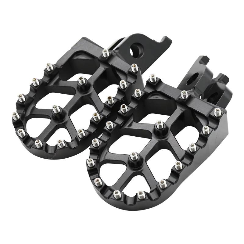 Fußrasten Motorrad Für CRF 150R 250R 250X 450R 450X 450L 1000L Motorrad CNC Fußrasten stützen Pedale Motorrad Fußstütze(Black) von MTNDUYGV