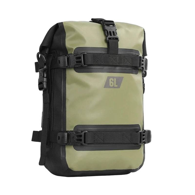 MTNDUYGV Motorrad Hecktasche Für R1200GS Motorradrahmen Crash Bar Tasche Wasserdicht 6L Stoßfänger Reparatur Werkzeug Platzierung Trockentaschen Motorradtasche(Type A Green) von MTNDUYGV