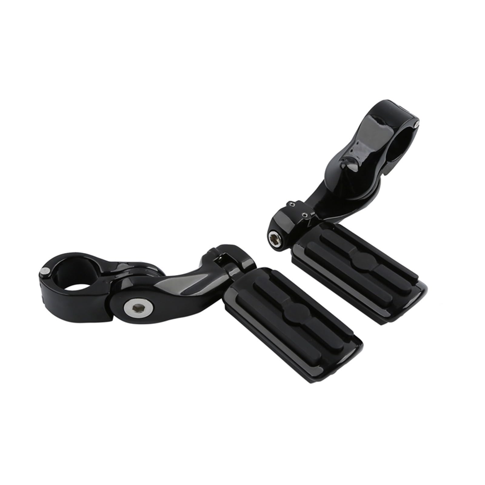 1 1/4" 32mm verstellbare Highway-Fußrasten, Fußrasten mit männlicher Halterung, kompatibel mit Harley-Motorschutzbügeln, Touring Road Glide, Softail, Dyna, Sportster(Gloss Black) von MTOIDVALX