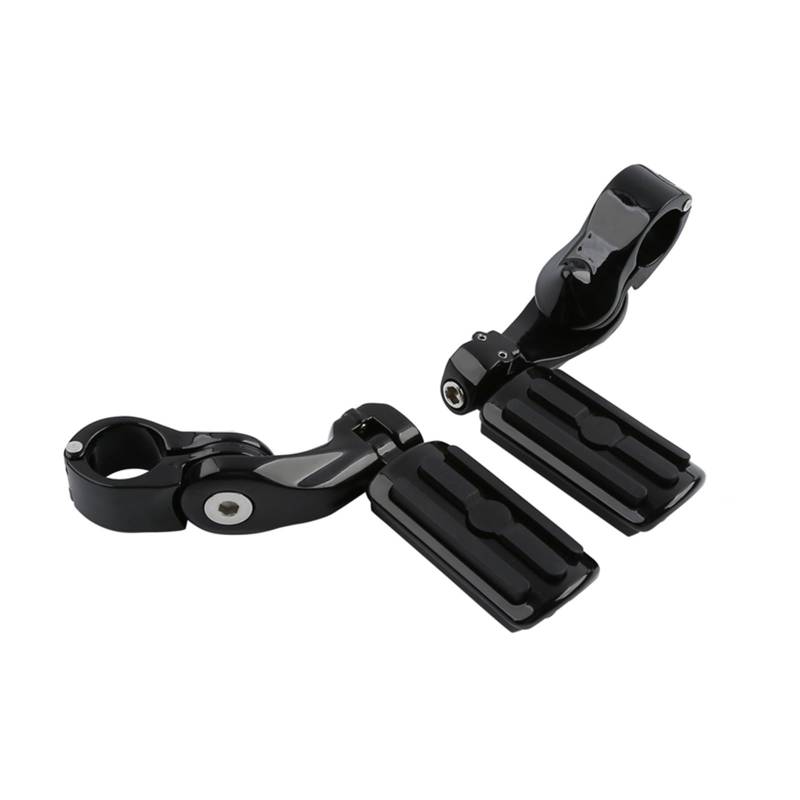 1 1/4" 32mm verstellbare Highway-Fußrasten, Fußrasten mit männlicher Halterung, kompatibel mit Harley-Motorschutzbügeln, Touring Road Glide, Softail, Dyna, Sportster(Gloss Black) von MTOIDVALX