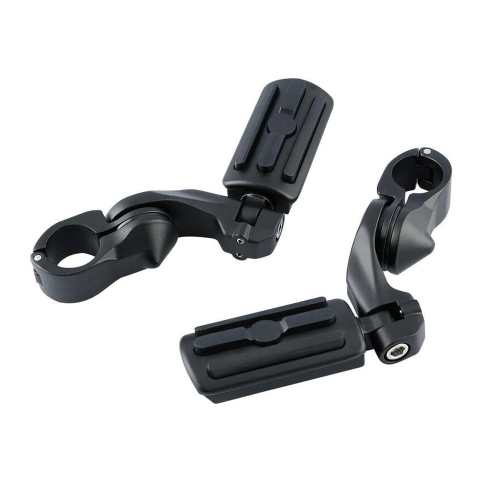 1 1/4" 32mm verstellbare Highway-Fußrasten, Fußrasten mit männlicher Halterung, kompatibel mit Harley-Motorschutzbügeln, Touring Road Glide, Softail, Dyna, Sportster(Matte Black) von MTOIDVALX