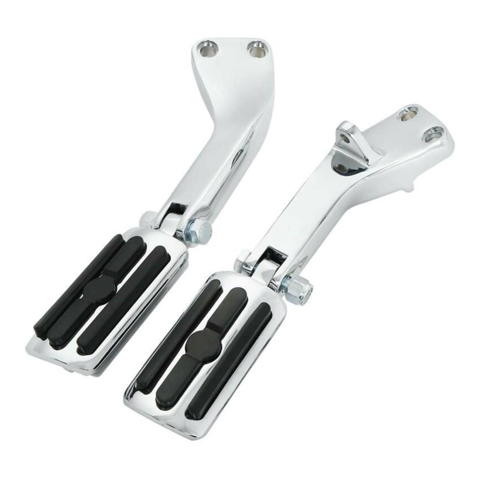 Motorrad-Beifahrerfußrasten Pegs Unterstützung Halterung Kompatibel mit Harley Dyna FXDB FXDF Low Rider Fat Street Bob Wide Super Glide Switchback(01 Chrome) von MTOIDVALX