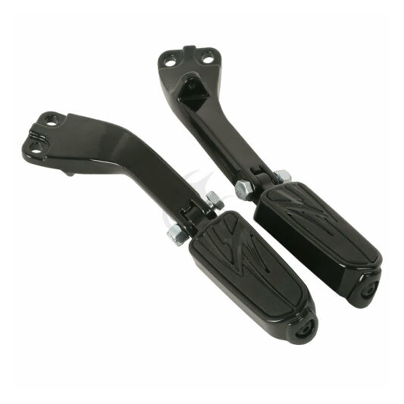 Motorrad-Beifahrerfußrasten Pegs Unterstützung Halterung Kompatibel mit Harley Dyna FXDB FXDF Low Rider Fat Street Bob Wide Super Glide Switchback(02 Black) von MTOIDVALX