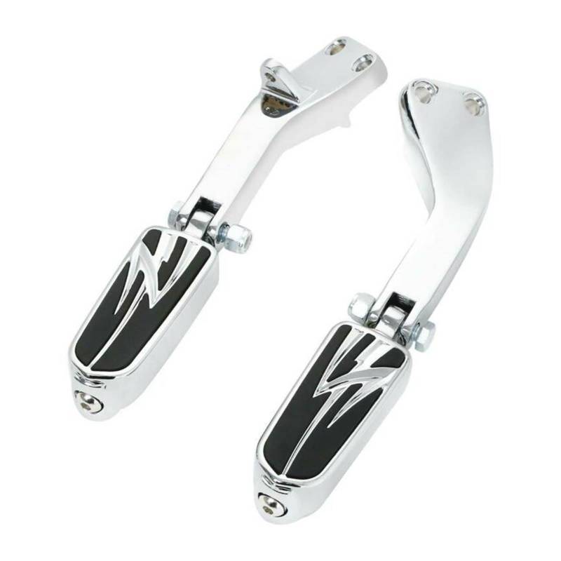 Motorrad-Beifahrerfußrasten Pegs Unterstützung Halterung Kompatibel mit Harley Dyna FXDB FXDF Low Rider Fat Street Bob Wide Super Glide Switchback(02 Chrome) von MTOIDVALX