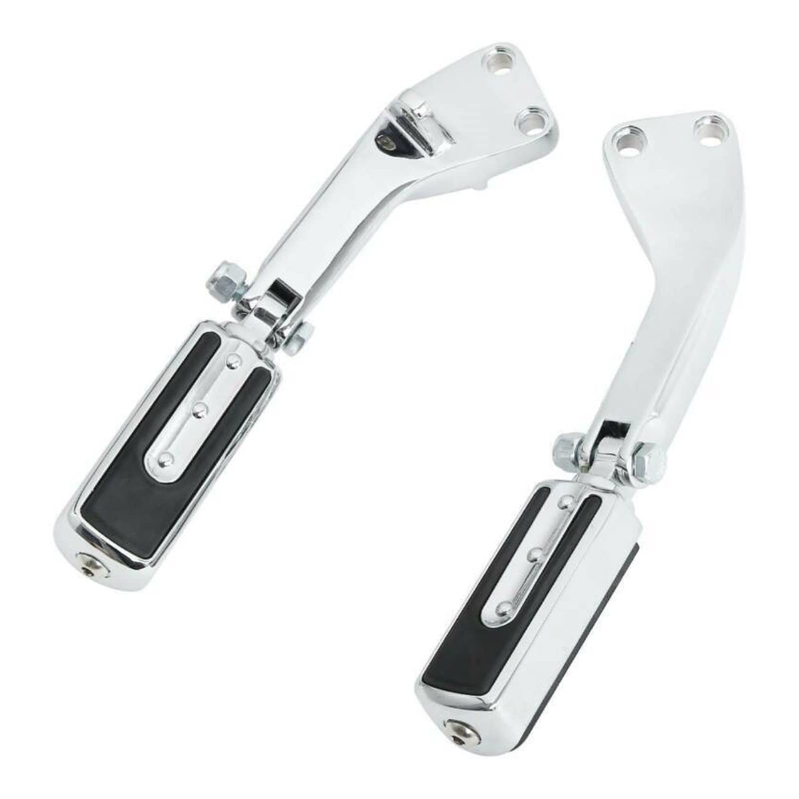 Motorrad-Beifahrerfußrasten Pegs Unterstützung Halterung Kompatibel mit Harley Dyna FXDB FXDF Low Rider Fat Street Bob Wide Super Glide Switchback(03 Chrome) von MTOIDVALX
