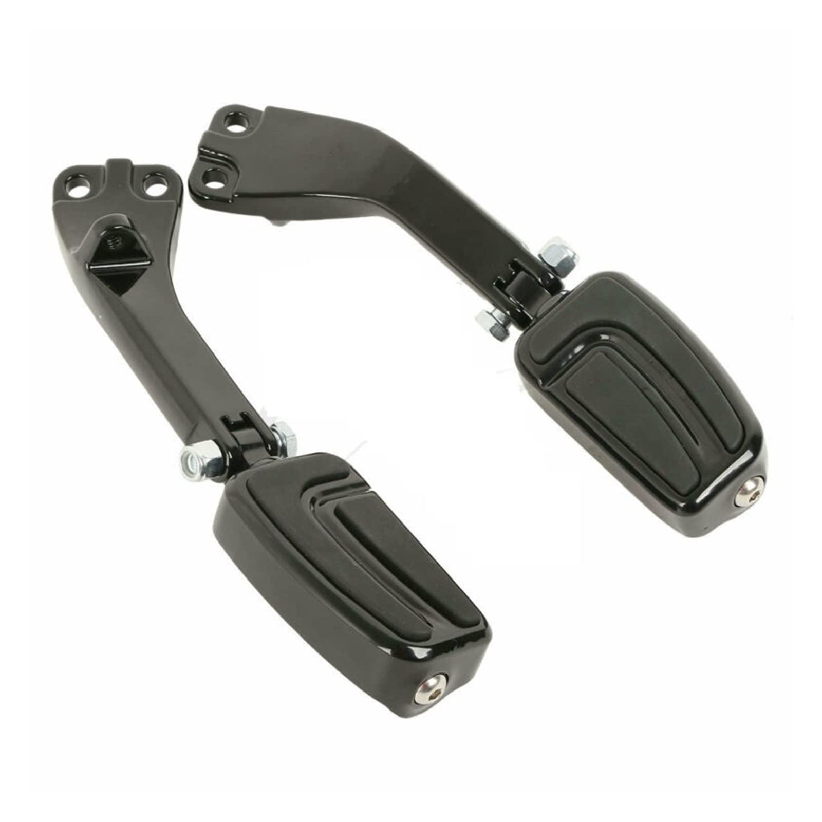 Motorrad-Beifahrerfußrasten Pegs Unterstützung Halterung Kompatibel mit Harley Dyna FXDB FXDF Low Rider Fat Street Bob Wide Super Glide Switchback(06 Black) von MTOIDVALX
