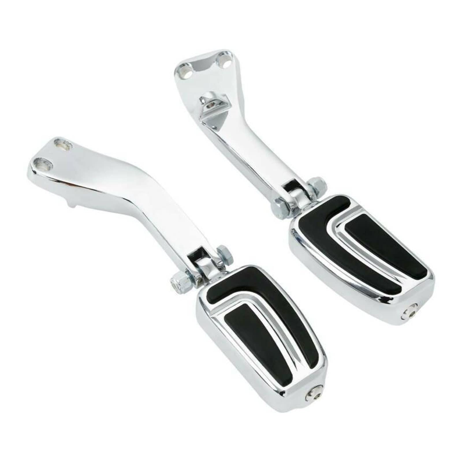 Motorrad-Beifahrerfußrasten Pegs Unterstützung Halterung Kompatibel mit Harley Dyna FXDB FXDF Low Rider Fat Street Bob Wide Super Glide Switchback(06 Chrome) von MTOIDVALX