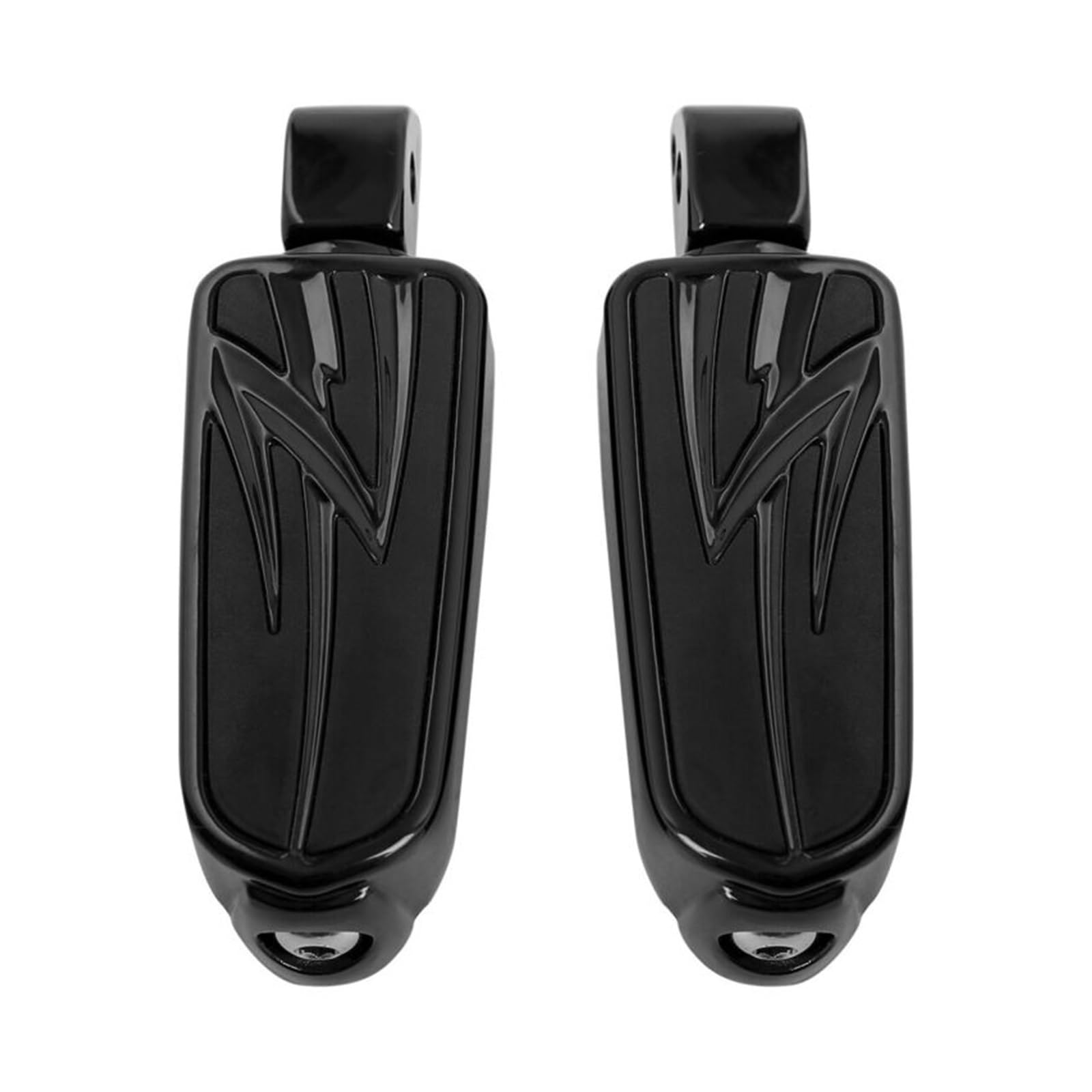 Motorrad Hinten Fußrasten Fußstütze W/Klammern Kompatibel Mit Harley Deluxe Street Bob 18-20(Footpeg Black) von MTOIDVALX