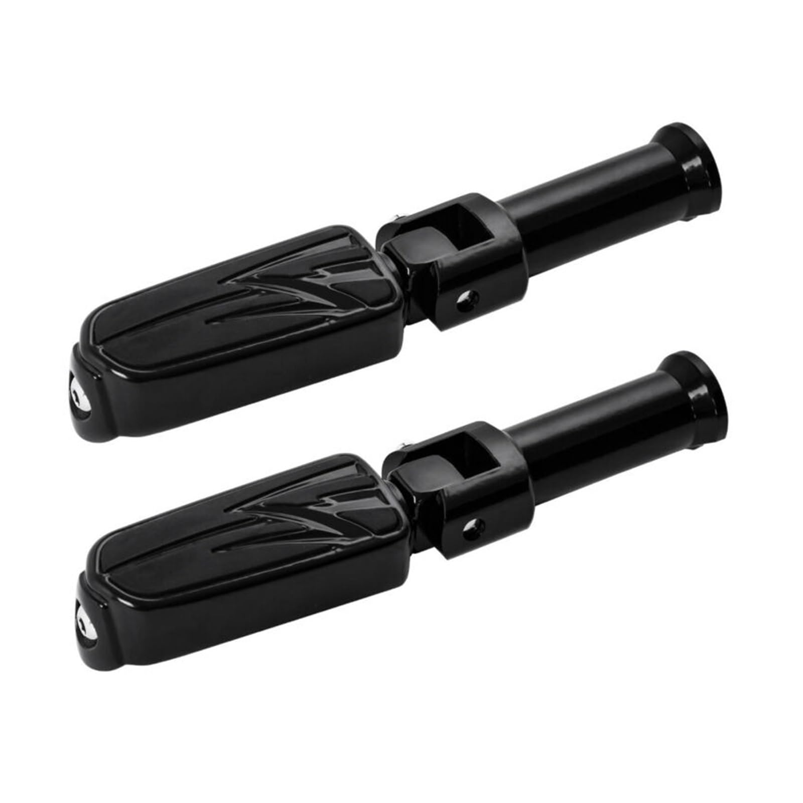 Motorrad Hinten Fußrasten Fußstütze W/Klammern Kompatibel Mit Harley Deluxe Street Bob 18-20(One Set Black) von MTOIDVALX