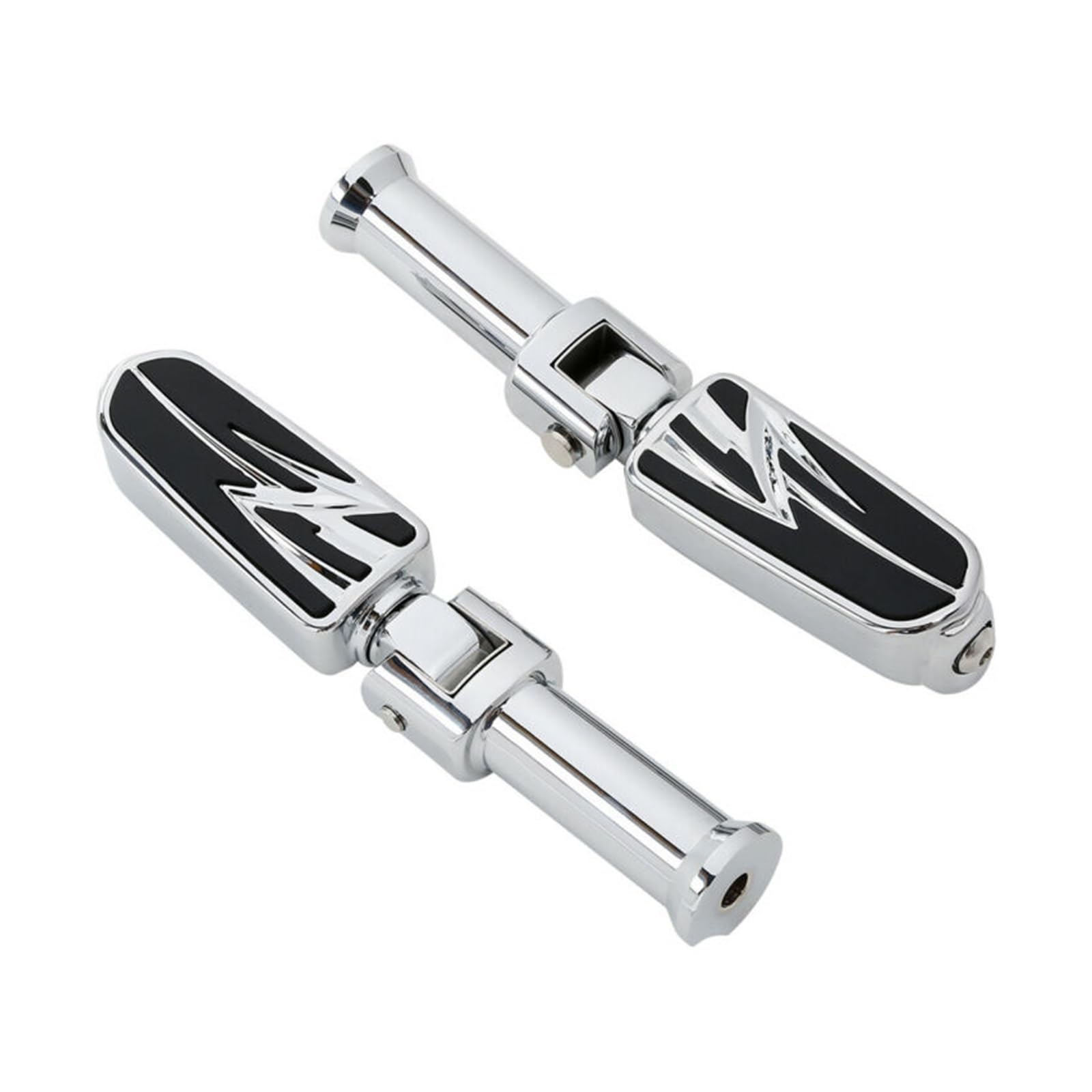 Motorrad Hinten Fußrasten Fußstütze W/Klammern Kompatibel Mit Harley Deluxe Street Bob 18-20(One Set Chrome) von MTOIDVALX