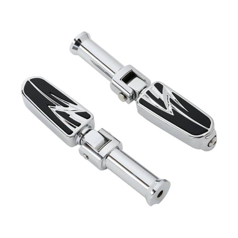 Motorrad Hinten Fußrasten Fußstütze W/Klammern Kompatibel Mit Harley Deluxe Street Bob 18-20(One Set Chrome) von MTOIDVALX