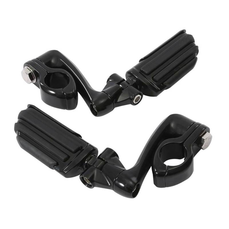 Motorrad Schwarz 1 1/4" 32mm Motorschutz Highway Male Mount Kit Fußrastenstütze Kompatibel mit Harley Touring Dyna Softail XL883 1200 von MTOIDVALX