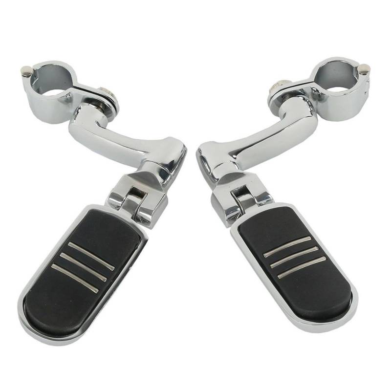 Motorrad-Universal-Fußrasten for die Autobahn, Links und rechts, kompatibel mit Harley, kompatibel mit Suzuki, kompatibel mit Kawasaki, 1 1/4 Zoll, 32 mm, Motorschutz, Chrom von MTOIDVALX