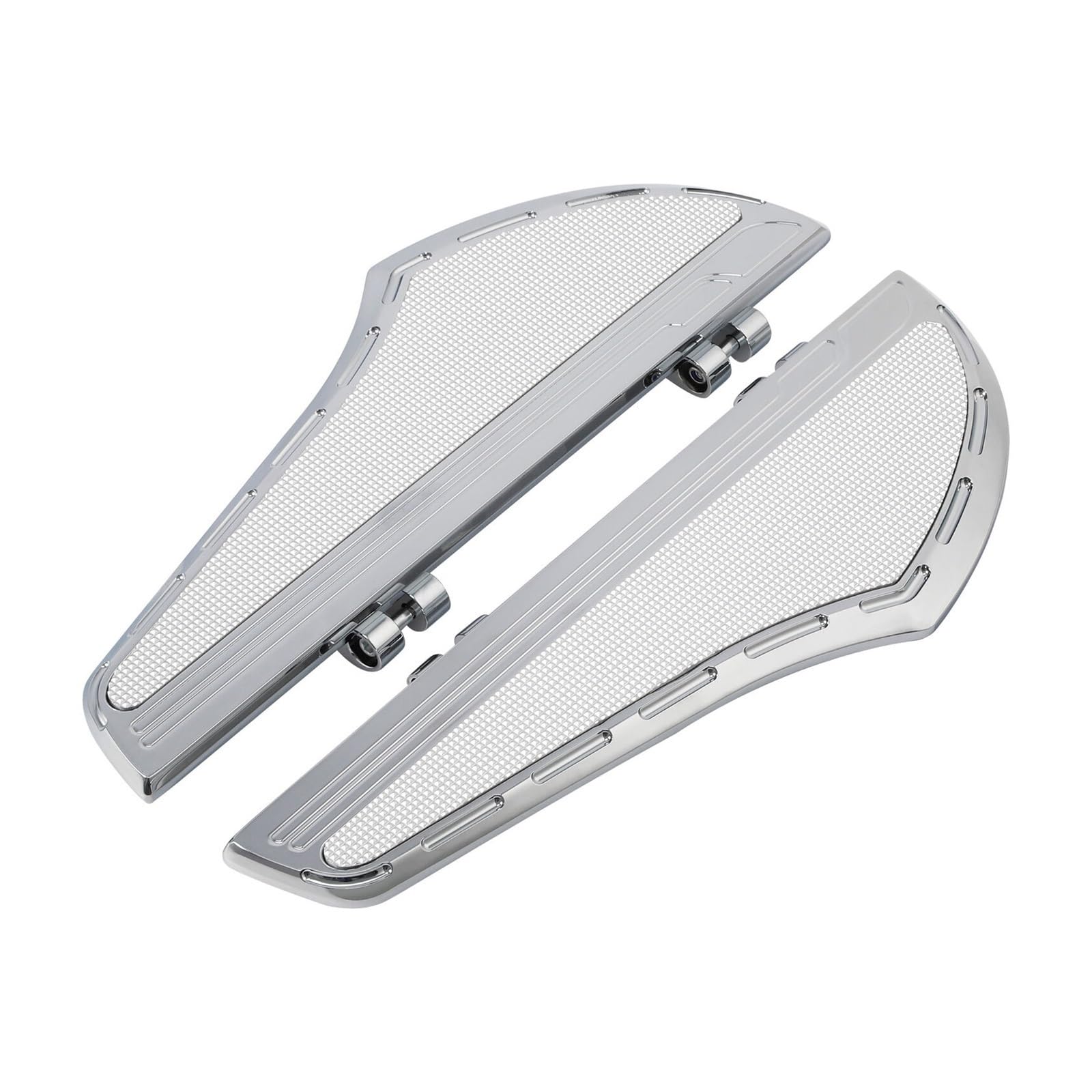 Trittbrett for Motorrad vorne, Fahrer, kompatibel mit Harley Softail FL Touring 2000–2017, Dyna 2012–2016 2015 2014 13, Chrom/Schwarz(A) von MTOIDVALX