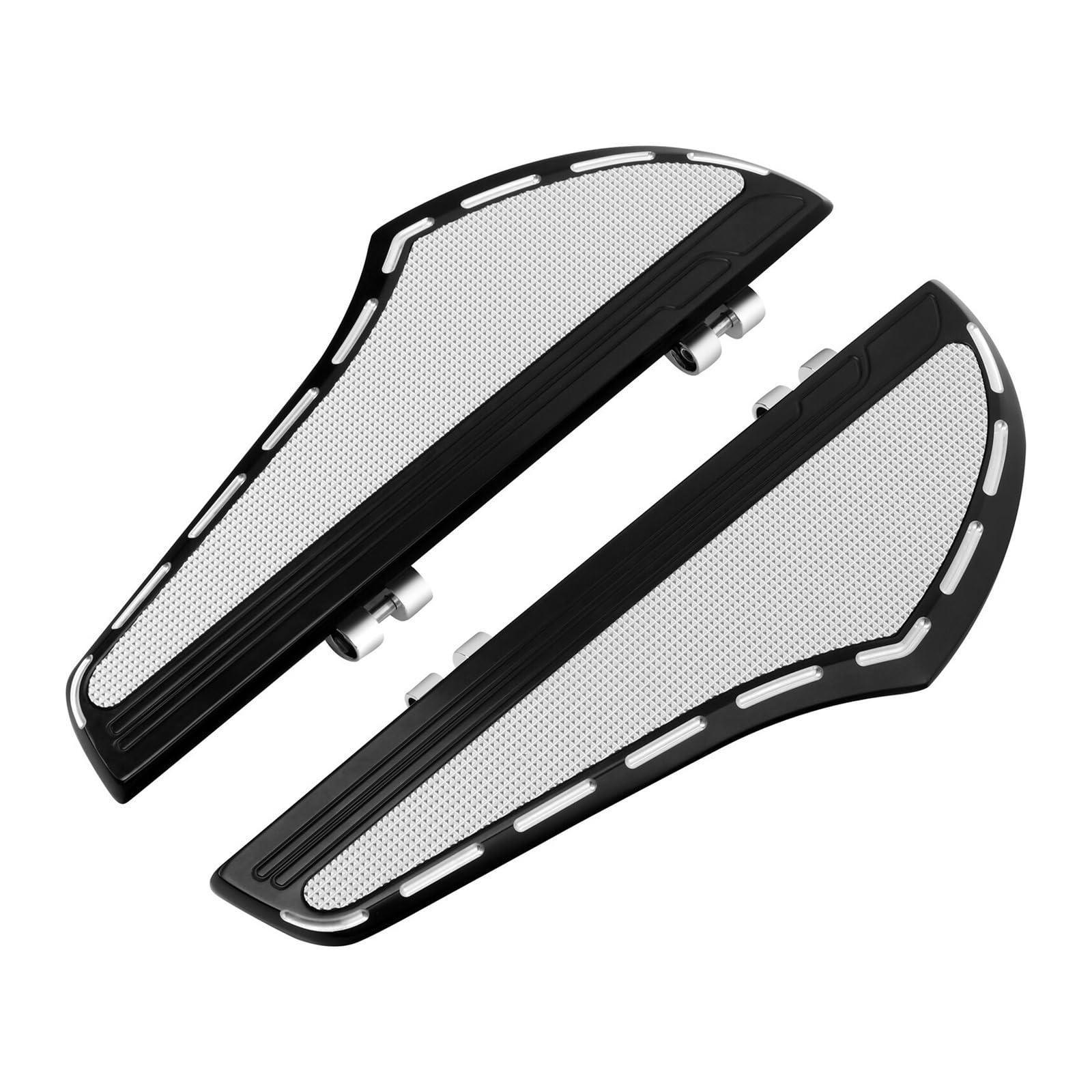 Trittbrett for Motorrad vorne, Fahrer, kompatibel mit Harley Softail FL Touring 2000–2017, Dyna 2012–2016 2015 2014 13, Chrom/Schwarz(Black) von MTOIDVALX