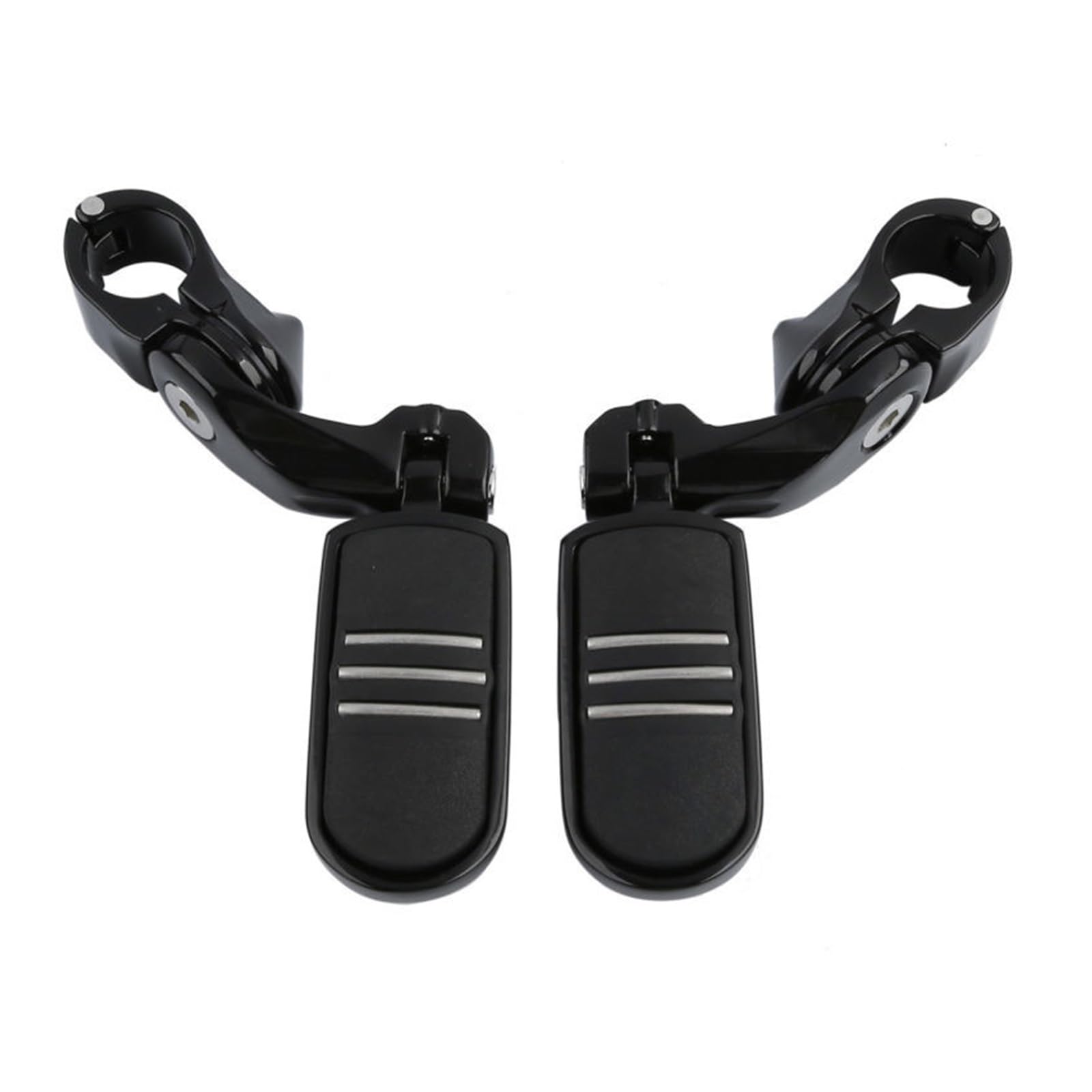 Universal 1 1/4" 32mm Kurze & Abgewinkelt Highway Motorschutz FußrastenstützeKompatibel mit Suzuki Yamaha H Harley Road King Touring Street(XF210333-B) von MTOIDVALX