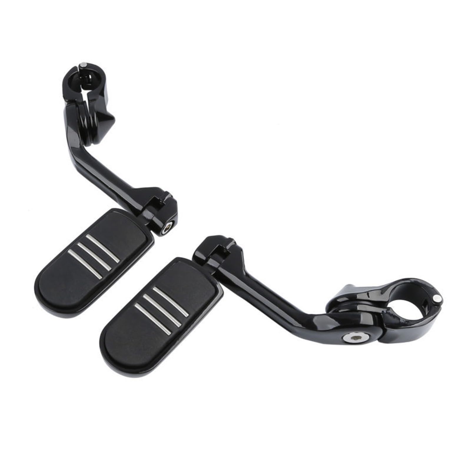 Universal 1 1/4" 32mm Kurze & Abgewinkelt Highway Motorschutz FußrastenstützeKompatibel mit Suzuki Yamaha H Harley Road King Touring Street(XF210334-B) von MTOIDVALX
