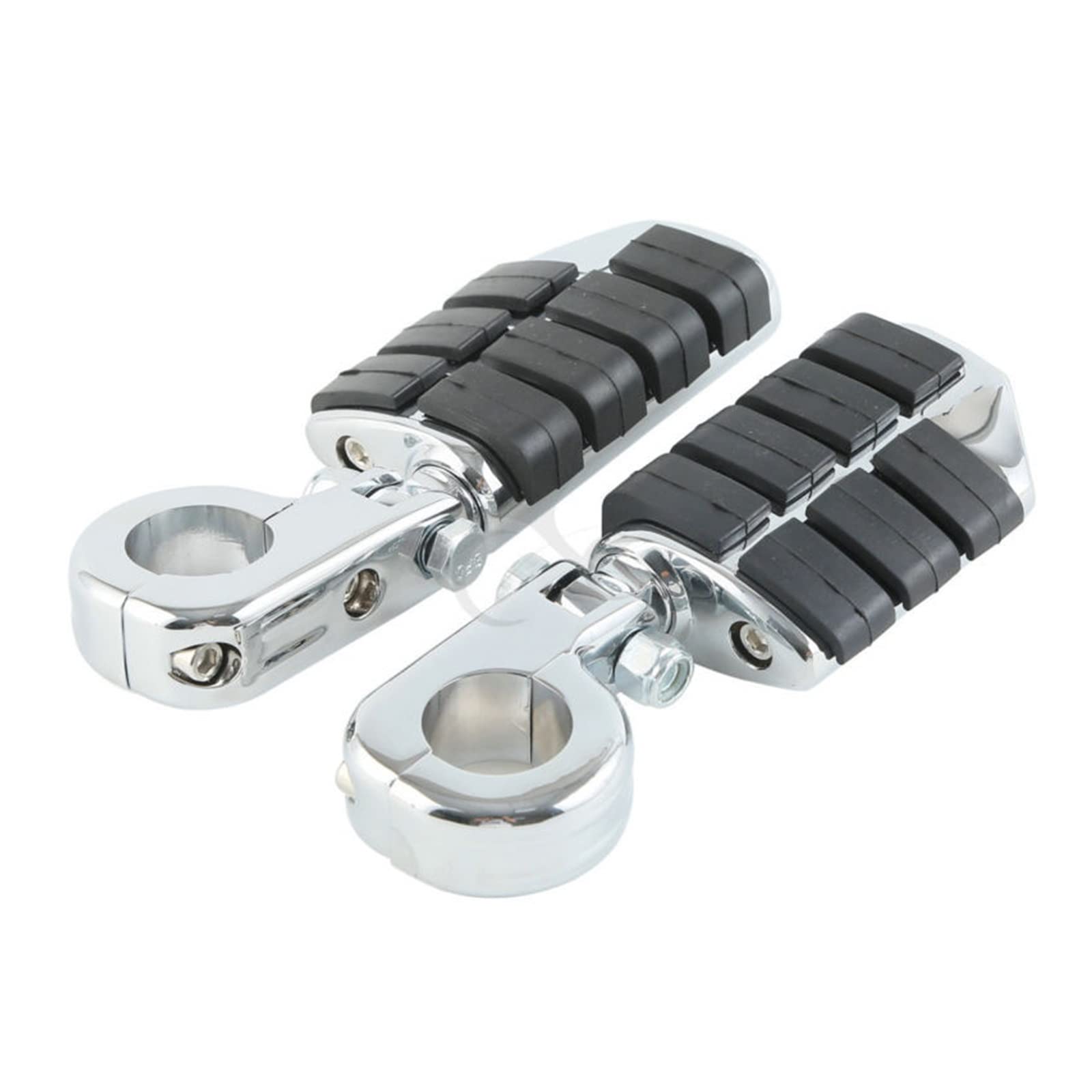 Universelle 1,25" 32mm Motorschutzbügel Crash Highway Bar Fußrasten Fußstützenhalterung Klemme Kompatibel mit Harley Kompatibel mit Suzuki Kompatibel mit Yamaha Sportster Dyna(Silver) von MTOIDVALX