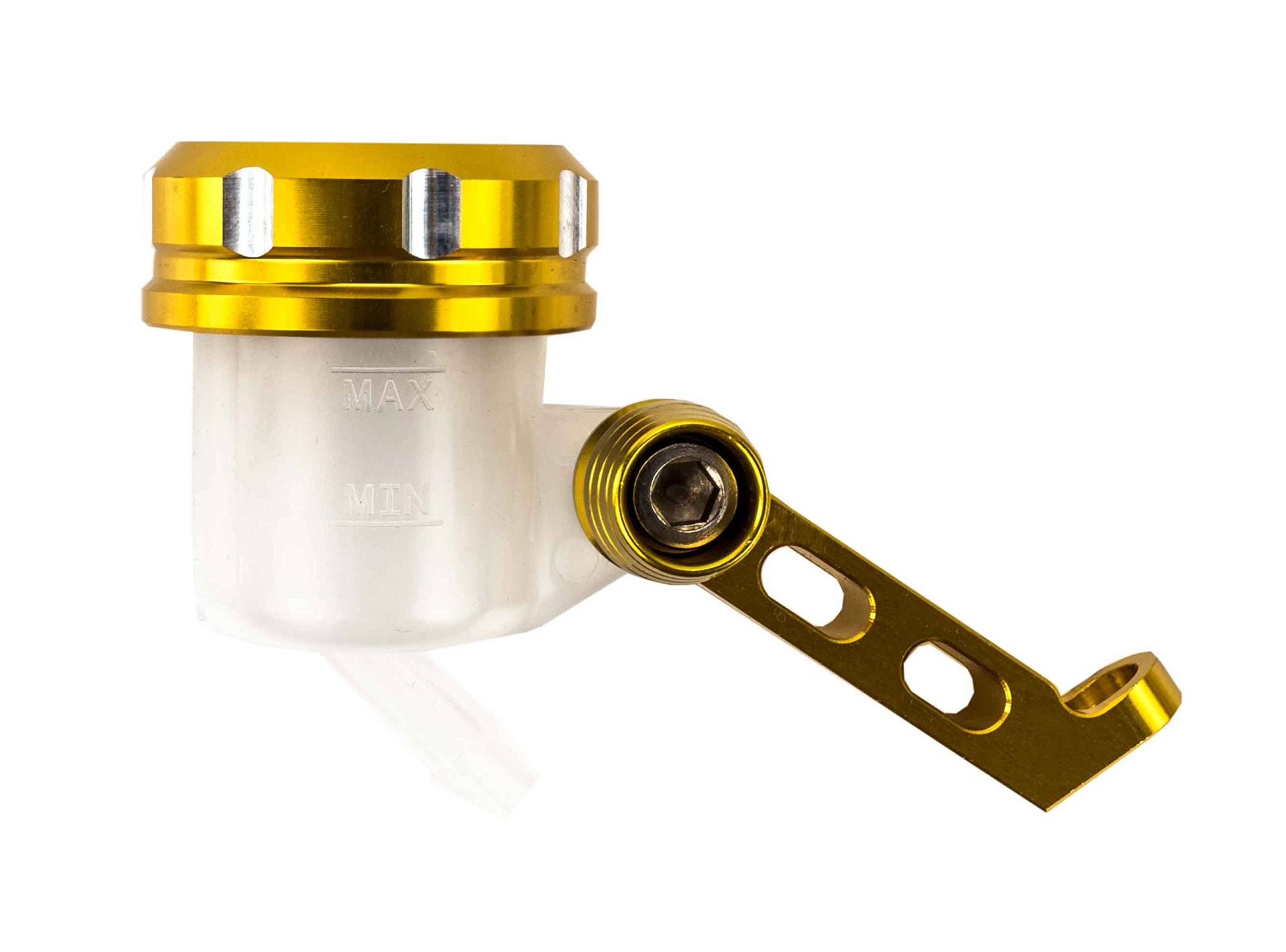 Alu CNC Bremsflüssigkeitsbehälter klein hinten oder Kupplung Gold von MTP-Racing