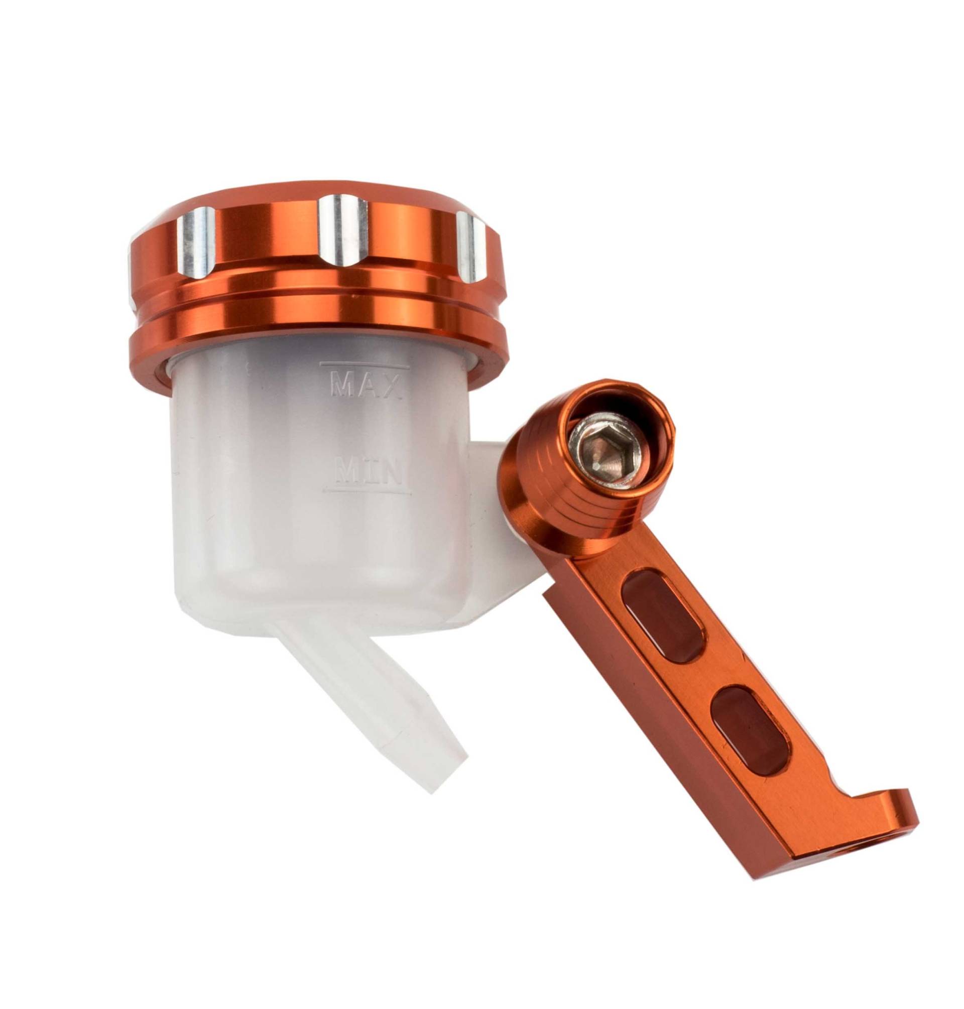 Alu CNC Bremsflüssigkeitsbehälter klein hinten oder Kupplung orange von MTP-Racing