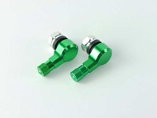 CNC Alu Winkelventil 90 Grad passend für Kawasaki GTR 1400 ZGT40A 2007-2009 grün von MTP-Racing