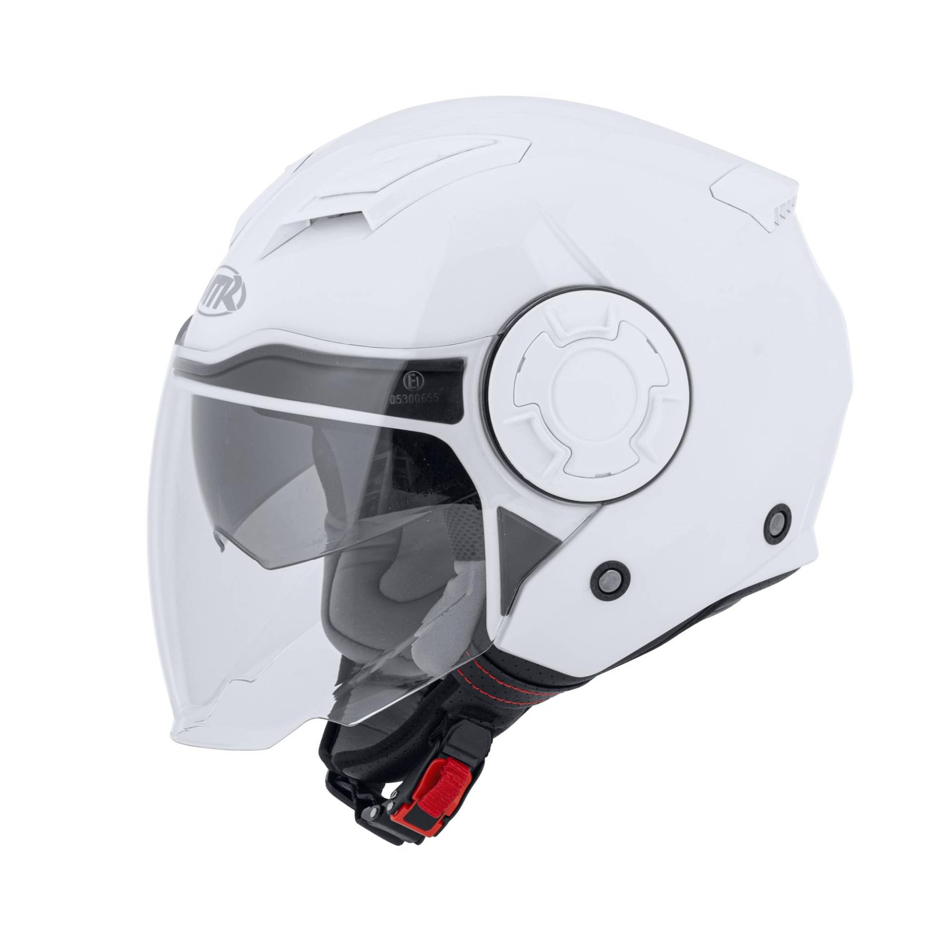 MTR Demi-Jet 5 Evo Jethelm mit Visier und Sonnenblende, ECE Zertifiziert, Herren & Damen, M, Leichter Motorradhelm mit Visier, Jethelm mit Sonnenblende in Weiß Uni MTR Demi-Jet 5 Evo Jethelm mit Visier und Sonnenblende, ECE Zertifiziert, Herren & Damen, M, Leichter Motorradhelm mit Visier, Jethelm mit Sonnenblende in Weiß Uni von MTR