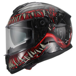MTR S-1 Fiber Integralhelm Schwarz Rot Grau von MTR