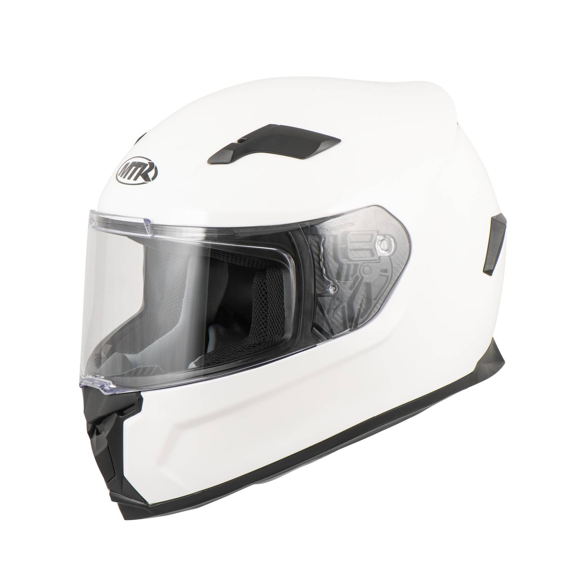 MTR S-6 Evo Integralhelm, Motorradhelm ECE 22.06 Zertifiziert - Maximale Verkehrssicherheit, Robuster & Leiser Motorrad Helm, Kinn & Kopf Belüftung, Roller Helm Herren & Damen, Glossy Weiß, M MTR S-6 Evo Integralhelm, Motorradhelm ECE 22.06 Zertifiziert - Maximale Verkehrssicherheit, Robuster & Leiser Motorrad Helm, Kinn & Kopf Belüftung, Roller Helm Herren & Damen, Glossy Weiß, M von MTR