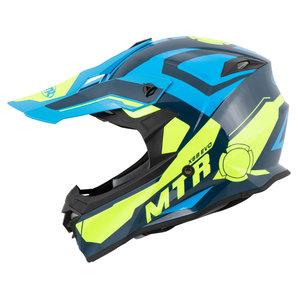 MTR X6B EVO Crosshelm Neon Gelb Blau von MTR