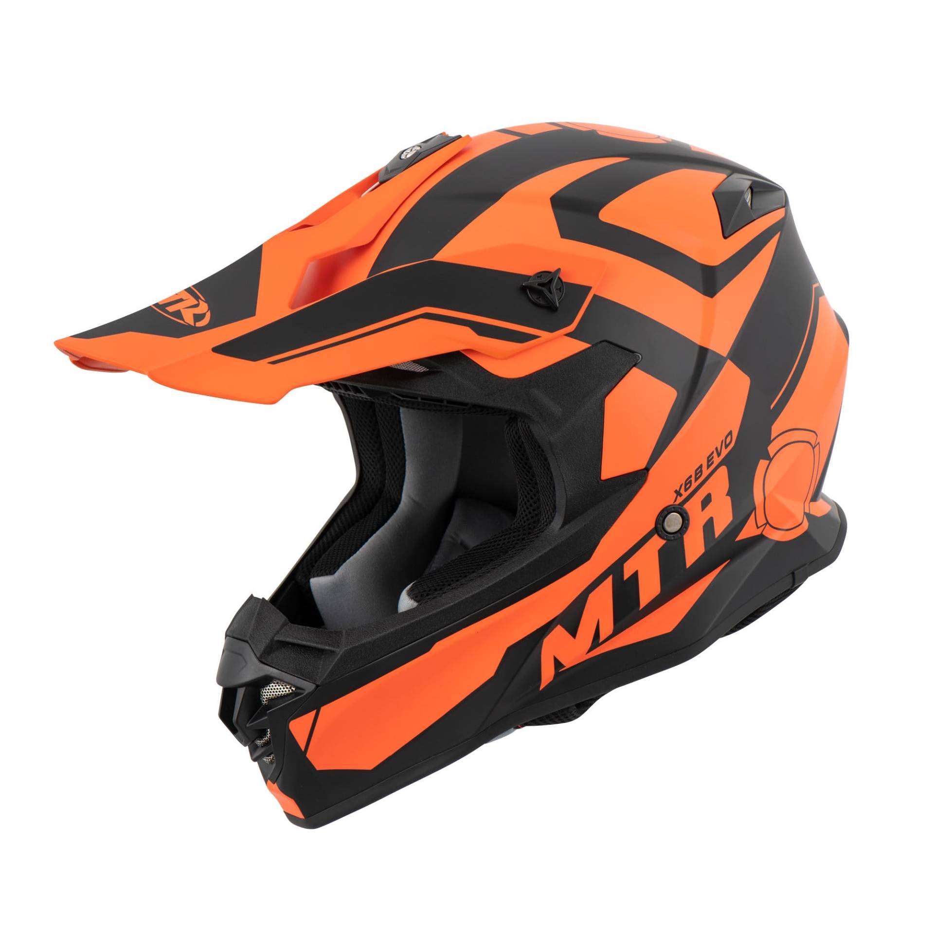 MTR X6B Evo Motocross Helm, ECE 22.06 Geprüfter Motorradhelm, Crosshelm ohne Visier, Cross Helm Motorrad mit Belüftung & Entlüftung, Downhill Helm Geeignet als Fullface Helm MTB, M MTR X6B Evo Motocross Helm, ECE 22.06 Geprüfter Motorradhelm, Crosshelm ohne Visier, Cross Helm Motorrad mit Belüftung & Entlüftung, Downhill Helm Geeignet als Fullface Helm MTB, M von MTR