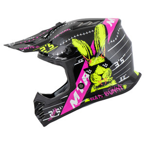 X7B-S Bunny Kinder Crosshelm Schwarz Pink Gelb MTR von MTR